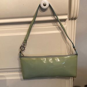 Salvatore Ferragamo blue patent leather bag